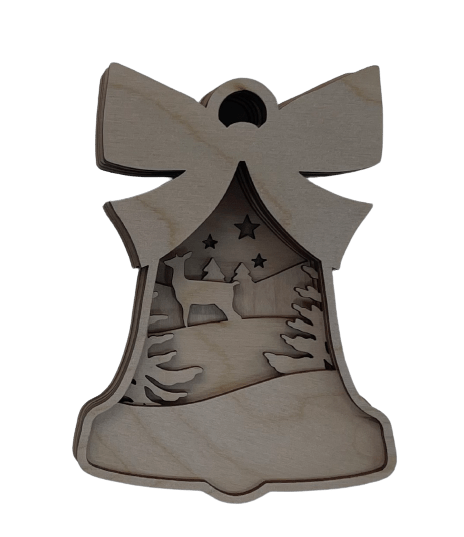 Deer 3D Laser Cut Ornament – Baltic Birch Wood Craft Supplies | DIY Wood Ornament Kit AN41 - The Wood Shape Store
