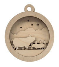Pig 3D Laser Cut Ornament – Baltic Birch Wood Craft Supplies | DIY Wood Ornament Kit AN19 - The Wood Shape Store