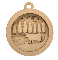 Cow 3D Laser Cut Ornament – Baltic Birch Wood Craft Supplies | DIY Wood Ornament Kit AN20 - The Wood Shape Store