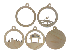 3D Ornament Bird 5 Pieces Laser Cut Out Unfinished ORN130