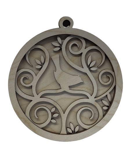 Bird 3D Laser Cut Ornament – Baltic Birch Wood Craft Supplies | DIY Wood Ornament Kit BR5 - The Wood Shape Store