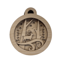 Deer 3D Laser Cut Ornament – Baltic Birch Wood Craft Supplies | DIY Wood Ornament Kit AN24 - The Wood Shape Store