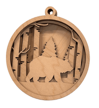 Bear Wood Craft Ornament – Laser Cut Baltic Birch Unfinished DIY Art Supplies Kit AN31 - The Wood Shape Store