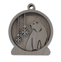 Polar Bear Wood Craft Ornament – Laser Cut Baltic Birch Unfinished DIY Art Supplies Kit AN25 - The Wood Shape Store
