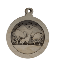 Wolf 3D Laser Cut Ornament – Baltic Birch Wood Craft Supplies | DIY Wood Ornament Kit AN35 - The Wood Shape Store