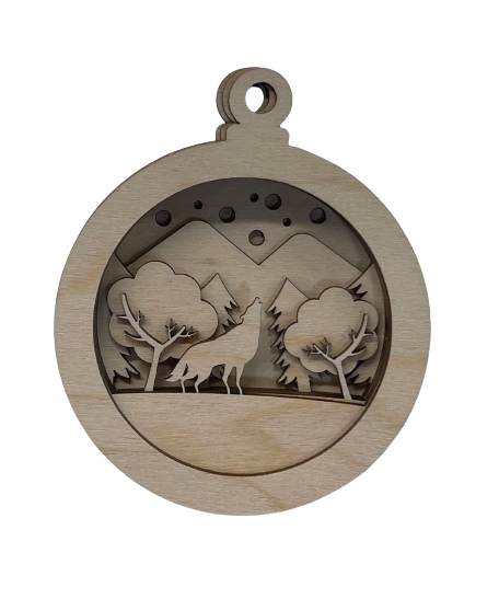 3D Ornament Wolf 8 Pieces Laser Cut Out Unfinished ORN139 3D Ornament Wolf 8 Pieces Laser Cut Out Unfinished ORN139