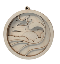 Ocean 3D Laser Cut Ornament – Baltic Birch Wood Craft Supplies | DIY Kit BC6 - The Wood Shape Store