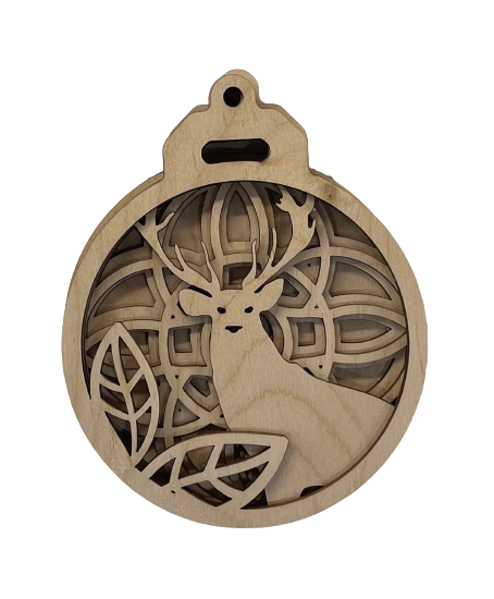 Deer 3D Laser Cut Ornament – Baltic Birch Wood Craft Supplies | DIY Wood Ornament Kit AN26 - The Wood Shape Store