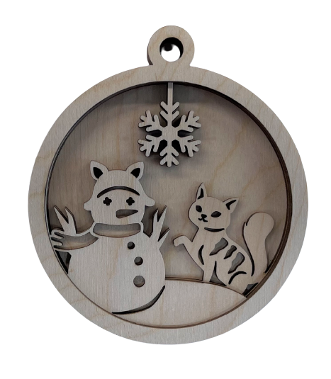 3D Ornament Cat 4 Pieces Laser Cut Out Unfinished ORN141 3D Ornament Cat 4 Pieces Laser Cut Out Unfinished ORN141