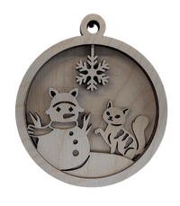 Cat 3D Laser Cut Ornament – Baltic Birch Wood Craft Supplies | DIY Wood Ornament Kit XM95 - The Wood Shape Store