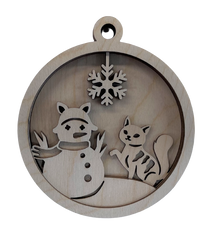 3D Ornament Cat 4 Pieces Laser Cut Out Unfinished ORN141 3D Ornament Cat 4 Pieces Laser Cut Out Unfinished ORN141