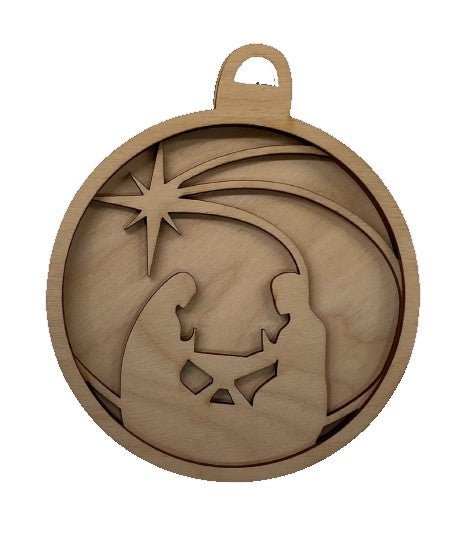 Nativity 3D Laser Cut Ornament – Baltic Birch Wood Craft Supplies | DIY Wood Ornament Kit RE12 - The Wood Shape Store