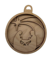 Nativity 3D Laser Cut Ornament – Baltic Birch Wood Craft Supplies | DIY Wood Ornament Kit RE12 - The Wood Shape Store