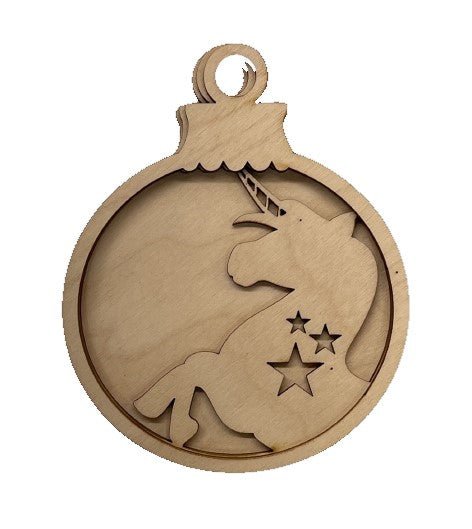 Unicorn 3D Laser Cut Ornament – Baltic Birch Wood Craft Supplies | DIY Wood Ornament Kit MY3 - The Wood Shape Store
