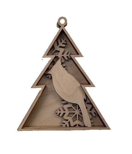 3D Ornament Bird 4 Pieces Laser Cut Out Unfinished ORN148 3D Ornament Bird 4 Pieces Laser Cut Out Unfinished ORN148