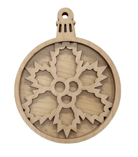 Snowflake 3D Laser Cut Ornament – Baltic Birch Wood Craft Supplies | DIY Wood Ornament Kit XM4 - The Wood Shape Store