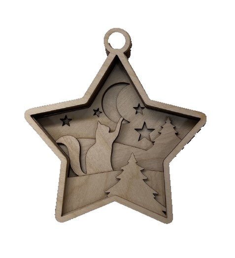 Cat 3D Laser Cut Ornament – Baltic Birch Wood Craft Supplies | DIY Wood Ornament Kit AN52 - The Wood Shape Store