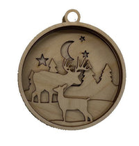 Deer 3D Laser Cut Ornament – Baltic Birch Wood Craft Supplies | DIY Wood Ornament Kit AN39 - The Wood Shape Store