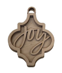 Joy 3D Laser Cut Ornament – Baltic Birch Wood Craft Supplies | DIY Wood Ornament Kit XM29 - The Wood Shape Store