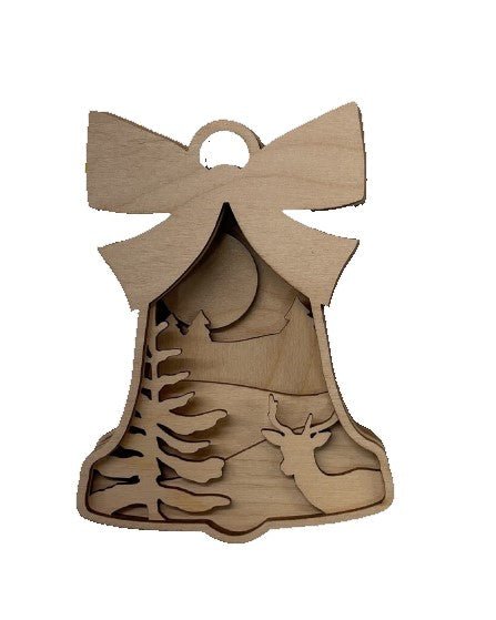 Deer 3D Laser Cut Ornament – Baltic Birch Wood Craft Supplies | DIY Wood Ornament Kit AN46 - The Wood Shape Store
