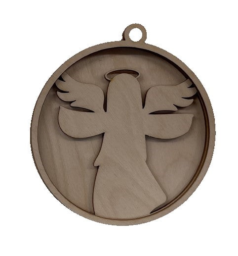 3D Ornament Angel 3 Pieces Laser Cut Out Unfinished ORN155 3D Ornament Angel 3 Pieces Laser Cut Out Unfinished ORN155
