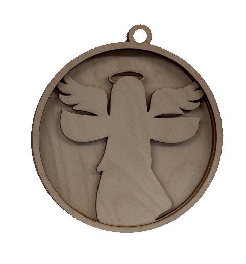 Angel 3D Laser Cut Ornament – Baltic Birch Wood Craft Supplies | DIY Wood Ornament Kit RE14 - The Wood Shape Store