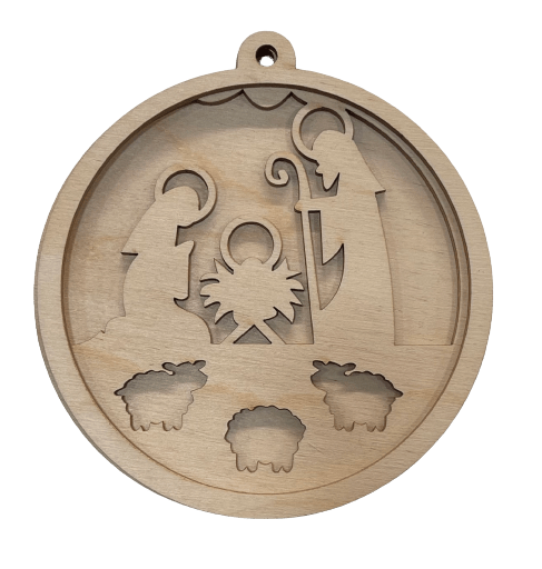 Nativity 3D Laser Cut Ornament – Baltic Birch Wood Craft Supplies | DIY Wood Ornament Kit RE20 - The Wood Shape Store