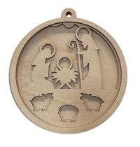 Nativity 3D Laser Cut Ornament – Baltic Birch Wood Craft Supplies | DIY Wood Ornament Kit RE20 - The Wood Shape Store