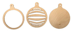 3D Ornament 3 Pieces Laser Cut Out Unfinished ORN161