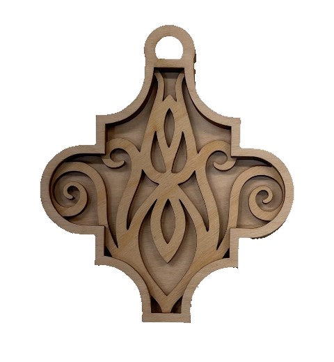 3D Ornament 3 Pieces Laser Cut Out Unfinished ORN162 3D Ornament 3 Pieces Laser Cut Out Unfinished ORN162