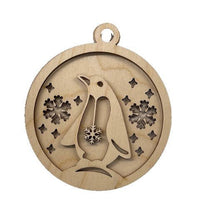 Penguin 3D Laser Cut Ornament – Baltic Birch Wood Craft Supplies | DIY Wood Ornament Kit BR10 - The Wood Shape Store