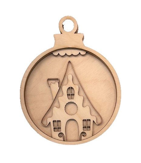 House 3D Laser Cut Ornament – Baltic Birch Wood Craft Supplies | DIY Wood Ornament Kit XM54 - The Wood Shape Store