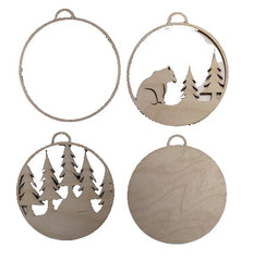 3D Ornament Bear 4 Pieces Laser Cut Out Unfinished Wood ORN166 3D Ornament Bear 4 Pieces Laser Cut Out Unfinished Wood ORN166