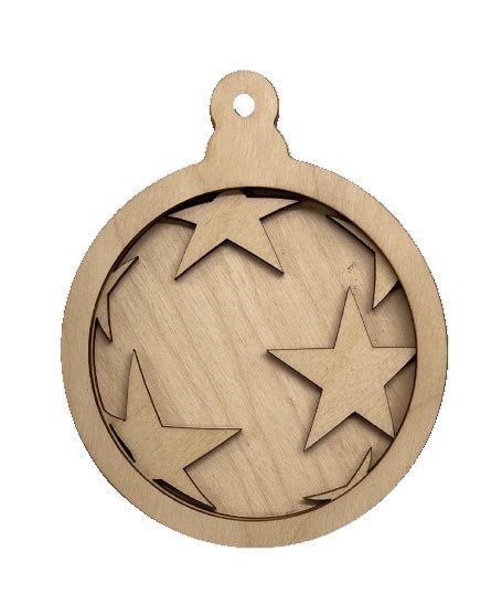 Star 3D Laser Cut Ornament – Baltic Birch Wood Craft Supplies | DIY Wood Ornament Kit DS3 - The Wood Shape Store