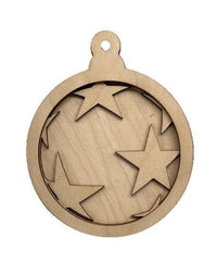 Star 3D Laser Cut Ornament – Baltic Birch Wood Craft Supplies | DIY Wood Ornament Kit DS3 - The Wood Shape Store