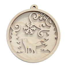 3D Ornament Fox 3 Pieces Laser Cut Out Unfinished ORN16 3D Ornament Fox 3 Pieces Laser Cut Out Unfinished ORN16