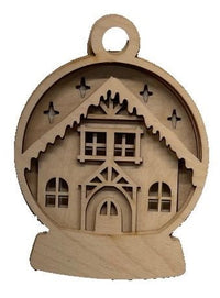 House 3D Laser Cut Ornament – Baltic Birch Wood Craft Supplies | DIY Wood Ornament Kit XM1 - The Wood Shape Store