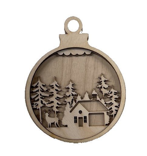 Deer 3D Laser Cut Ornament – Baltic Birch Wood Craft Supplies | DIY Wood Ornament Kit AN17 - The Wood Shape Store