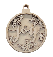 3D Ornament Joy 3 Pieces Laser Cut Out Unfinished ORN17 3D Ornament Joy 3 Pieces Laser Cut Out Unfinished ORN17