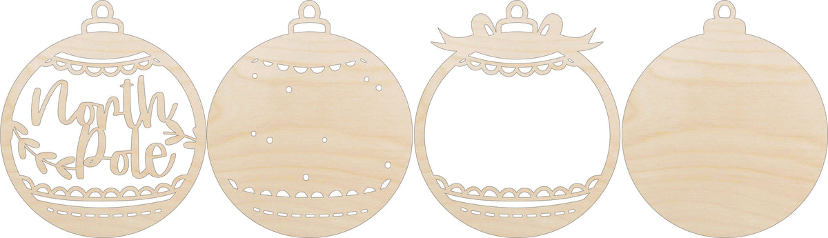 3D Ornament North Pole 3 Pieces Laser Cut Out Unfinished ORN180 3D Ornament North Pole 3 Pieces Laser Cut Out Unfinished ORN180