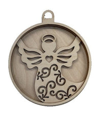 Angel 3D Laser Cut Ornament – Baltic Birch Wood Craft Supplies | DIY Wood Ornament Kit RE16 - The Wood Shape Store
