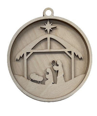 Nativity 3D Laser Cut Ornament – Baltic Birch Wood Craft Supplies | DIY Wood Ornament Kit RE21 - The Wood Shape Store