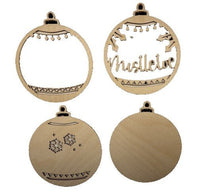 Mistletoe 3D Laser Cut Ornament – Baltic Birch Wood Craft Supplies | DIY Wood Ornament Kit XM71 - The Wood Shape Store