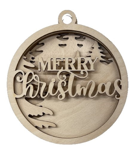 3D Ornament Merry Christmas 5 Pieces Laser Cut Out Unfinished ORN188 3D Ornament Merry Christmas 5 Pieces Laser Cut Out Unfinished ORN188