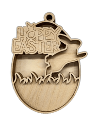 Bunny 3D Laser Cut Ornament – Baltic Birch Wood Craft Supplies | DIY Wood Ornament Kit ES8 - The Wood Shape Store
