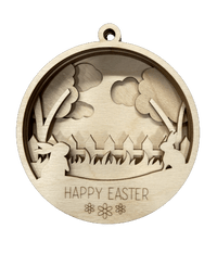 Bunny 3D Laser Cut Ornament – Baltic Birch Wood Craft Supplies | DIY Wood Ornament Kit ES2 - The Wood Shape Store
