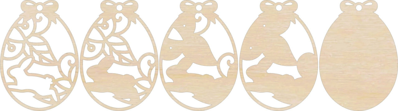 Bunny 3D Laser Cut Ornament – Baltic Birch Wood Craft Supplies | DIY Wood Ornament Kit ES3 - The Wood Shape Store