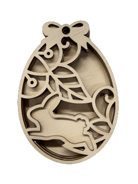 Bunny 3D Laser Cut Ornament – Baltic Birch Wood Craft Supplies | DIY Wood Ornament Kit ES3 - The Wood Shape Store