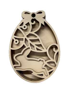 3D Ornament Bunny 5 Pieces Laser Cut Out Unfinished ORN194 3D Ornament Bunny 5 Pieces Laser Cut Out Unfinished ORN194
