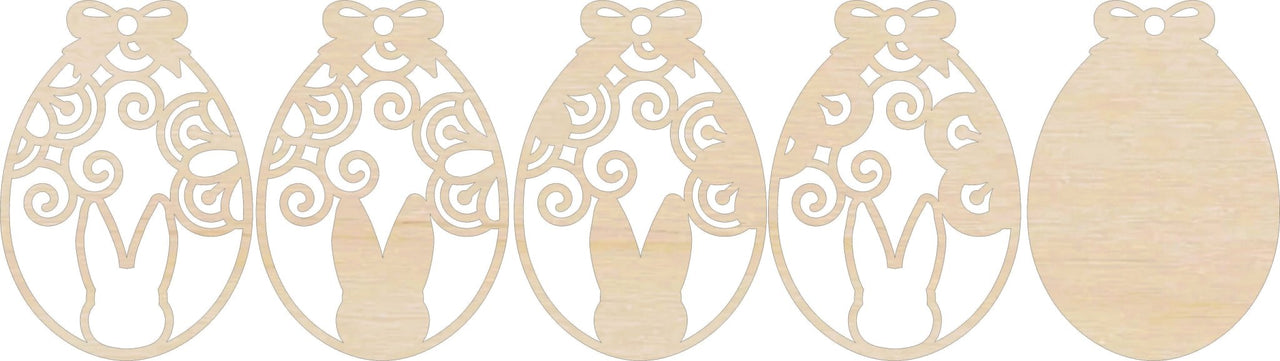Bunny 3D Laser Cut Ornament – Baltic Birch Wood Craft Supplies | DIY Wood Ornament Kit ES4 - The Wood Shape Store